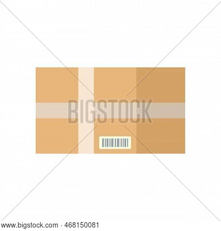 Container Box Icon Flat Vector. Delivery Package. Empty Parcel Isolated