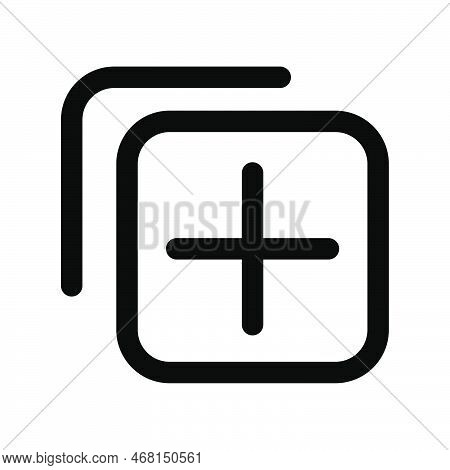Duplicate Icon Line Isolated On White Background. Black Flat Thin Icon On Modern Outline Style. Line
