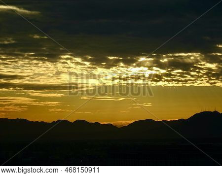 Dawn As Seen From The Mountain Ranges Surrounding Las Vegas