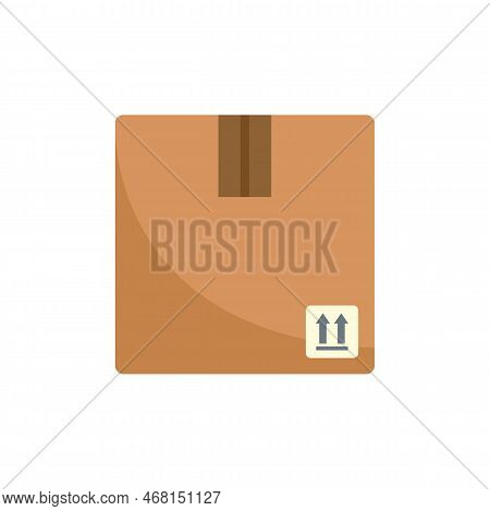 Fragile Box Icon Flat Vector. Delivery Package. Empty Parcel Isolated
