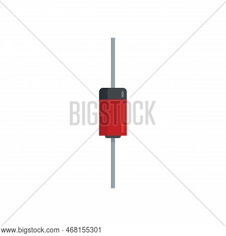 Diode Indicator Icon Flat Vector. Led Light. Component Electric Isolated