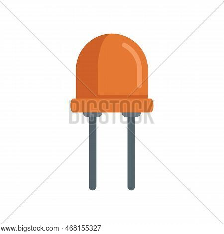 Diode Element Icon Flat Vector. Electric Power. Resistor Component Isolated