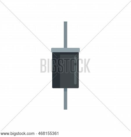 Computer Diode Icon Flat Vector. Semiconductor Light. Electric Component Isolated