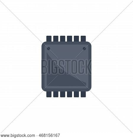 Processor Cpu Icon Flat Vector. Chip Cpu. Data Core Isolated
