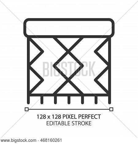Rug Pixel Perfect Linear Icon. Home Decor. Entryway Carpeting. Floor Accent. Front Door Mat. Furnitu
