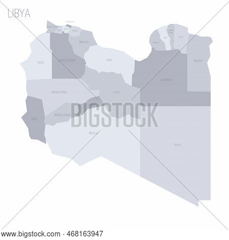 Libya Political Map Vector Photo Free Trial Bigstock 468163947