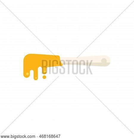 Wax Spoon Icon Flat Vector. Gold Stamp. Golden Depilation Isolated