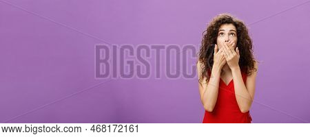 Woman Being Shocked And Stunned Seing Guy About Fall Down From Tree Gasping Feeling Nervous Covering