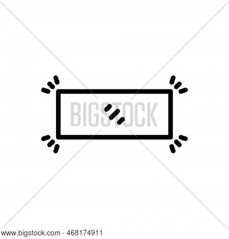 Black Line Icon For Edges Border Boundary Margin Side Size Rim Box Rectangle