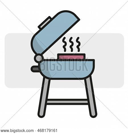 Cartoon Grill Icon. Vector Illustration. Stock Image.