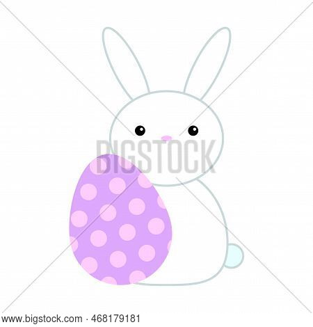 Vintage Rabbit Easter Egg. Spring Decoration. Vector Illustration. Stock Image.