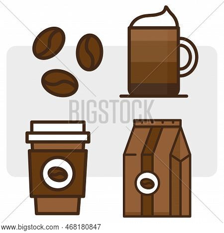 Cartoon Coffee Cup In Sketch Style. Vector Illustration. Stock Image.