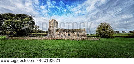 Panorama Of Whitcombe Church, In The Parish Of Whitcombe, Dorset, England. Dating From The 12th Cent