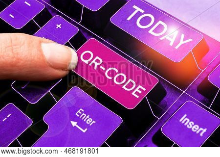 Conceptual Display Qr Code. Business Showcase The Trademark For A Type Of Matrix Barcode A Machine-r
