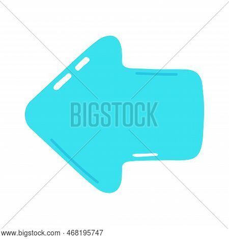 Cute Funny Blue Arrow Icon. Vector Hand Drawn Cartoon Kawaii Character Illustration Icon. Isolated W