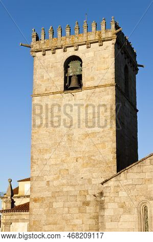 Bell Tower Of The Medieval Main Church Of Our Lady Of The Assumption In Caminha, Portugal.
