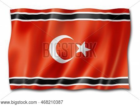 Aceh People Ethnic Flag, Indonesia. 3d Illustration
