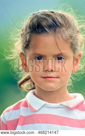 Four Yearold  Little Girl Child Close Up Portrait