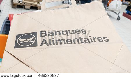 Bordeaux , Aquitaine  France - 28 12 2022 : Banques Alimentaires Logo Brand And Text Sign For Superm