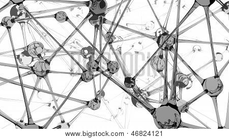 Neuronales Netz abstrakt auf weiß