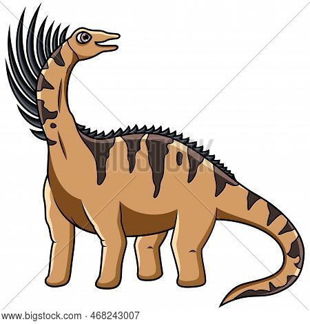 The Cartoon Bajadasaurus Isolated On White Background