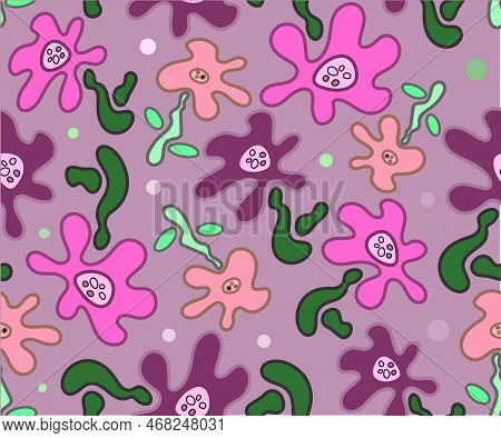 Seamless Abstract Floral  Vector Illustration Pattern. Colourful Pastel Shades Design For Fabric, Co