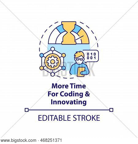 More Time For Coding And Innovation Concept Icon. Serverless Computing Benefits Abstract Idea Thin L