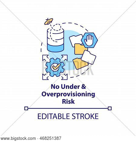 No Under Overprovisioning Risk Concept Icon. Expand Storage Space. Digital Memory Abstract Idea Thin