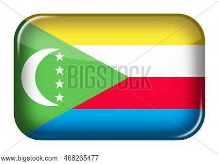 Comoros Web Icon Rectangle Button 3d Illustration