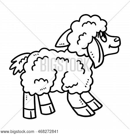 A Cute And Funny Coloring Page Of Lamb. Provides Hours Of Coloring Fun For Children. Color, This Pag