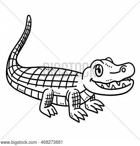 A Cute And Funny Coloring Page Of Baby Crocodile. Provides Hours Of Coloring Fun For Children. Color