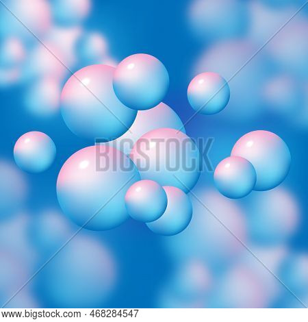 Colorful 3d Sphere Shape Abstract Background, Stock Vector