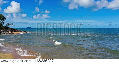 Aerial View Of Island And Coastline From Russell River National Park