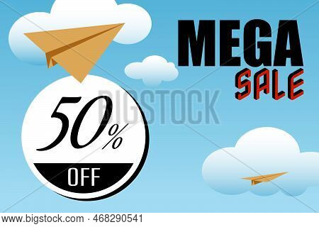 Vector Background Paper Plane For Sale Promotion Megasale Business Retail