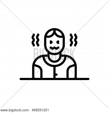 Black Line Icon For Fear Phobia Affraid Anxious Anxiety Psychology Tremor