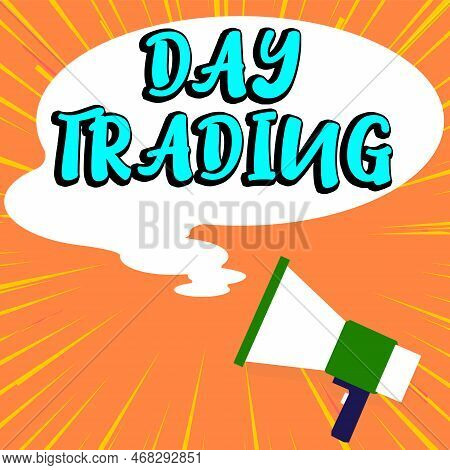 Handwriting Text Day Trading. Business Approach Securities Specifically Buying And Selling Financial