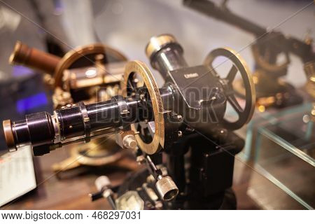 Moscow - November 29, 2022. Various Exhibits Of The Museum. The Moscow Planetarium Is One Of The Lar