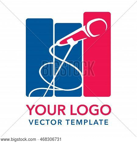 Microphone Logo Template For Leading, Singer, Event, Karaoke Party