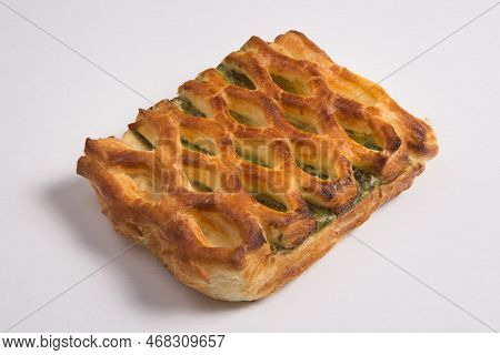 Puff Pastry Bun Isolated On White Background.