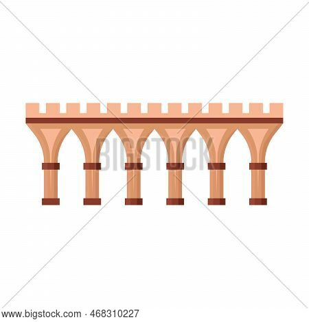 Arabian Landscape Vector Illustration. Cartoon Drawing Of Old Or Ancient Islamic Or Muslim Castle Fo