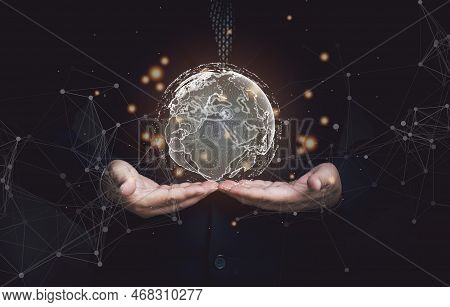 The Concept Of Connecting The World With A Network System Borderless Communication World Connecting 