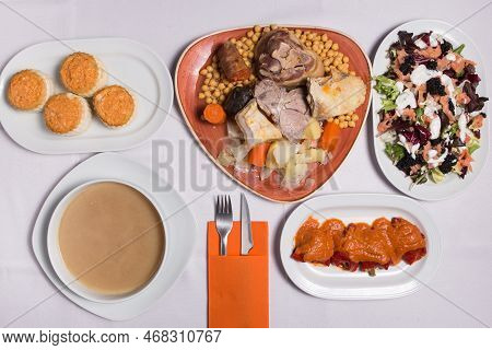 Set Of Typical Spanish Food