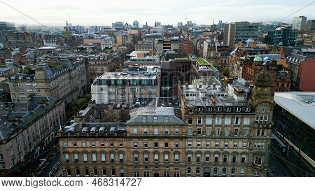 Aerial View Over The City Center Of Glasgow - Travel Photography
