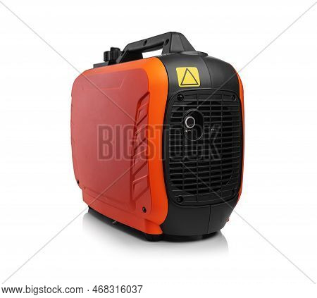 Studio Shot Of An Inverter Modern Electricity Generator On A White Background.