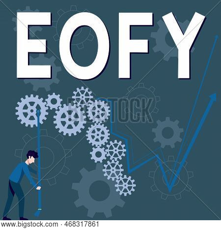 Text Caption Presenting Eofy. Business Concept A Mega Sale Held On An End Of A Financial Year