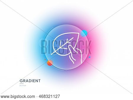 Organic Tested Line Icon. Gradient Blur Button With Glassmorphism. Bio Cosmetics Sign. Paraben Symbo