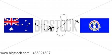 Flight And Travel From Australia To Northern Mariana Islands By Passenger Airplane. Airplane Route A