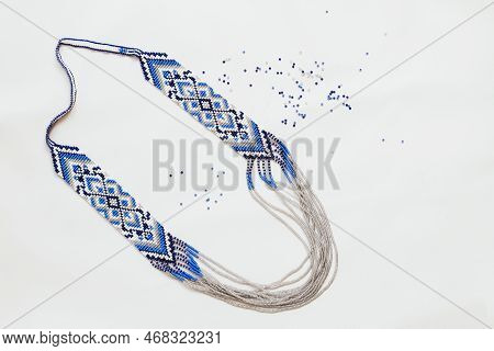 Geometric Pattern On The Gerdan Ornament, Ukrainian Beaded Ornament, Amulet.