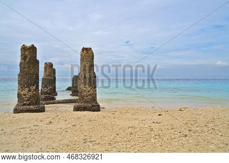 Old Stone Jetty On Samal Island Near Davao