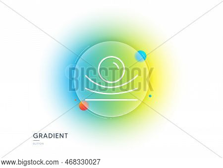 Elastic Material Line Icon. Gradient Blur Button With Glassmorphism. Resilience Or Flexibility Sign.
